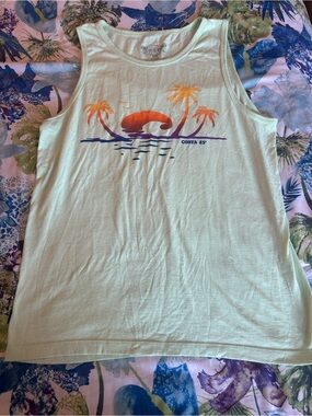 Costa Mint Green Tank Top with Palm Logo